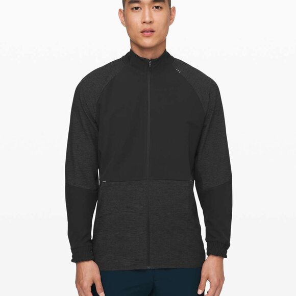 Lululemon Men's Heathered Black License to Train Workout Track Jacket Size S